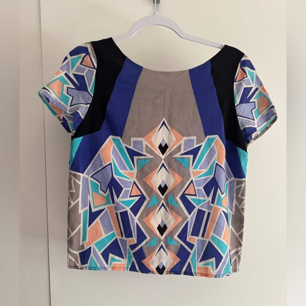 Corey Vibrant Geometric Women's Blouse - Multicolor